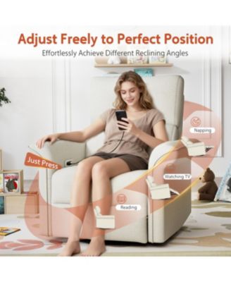 Streamdale Power Swivel Rocker Recliner Chair for Adults (Fabric+Light Gray)