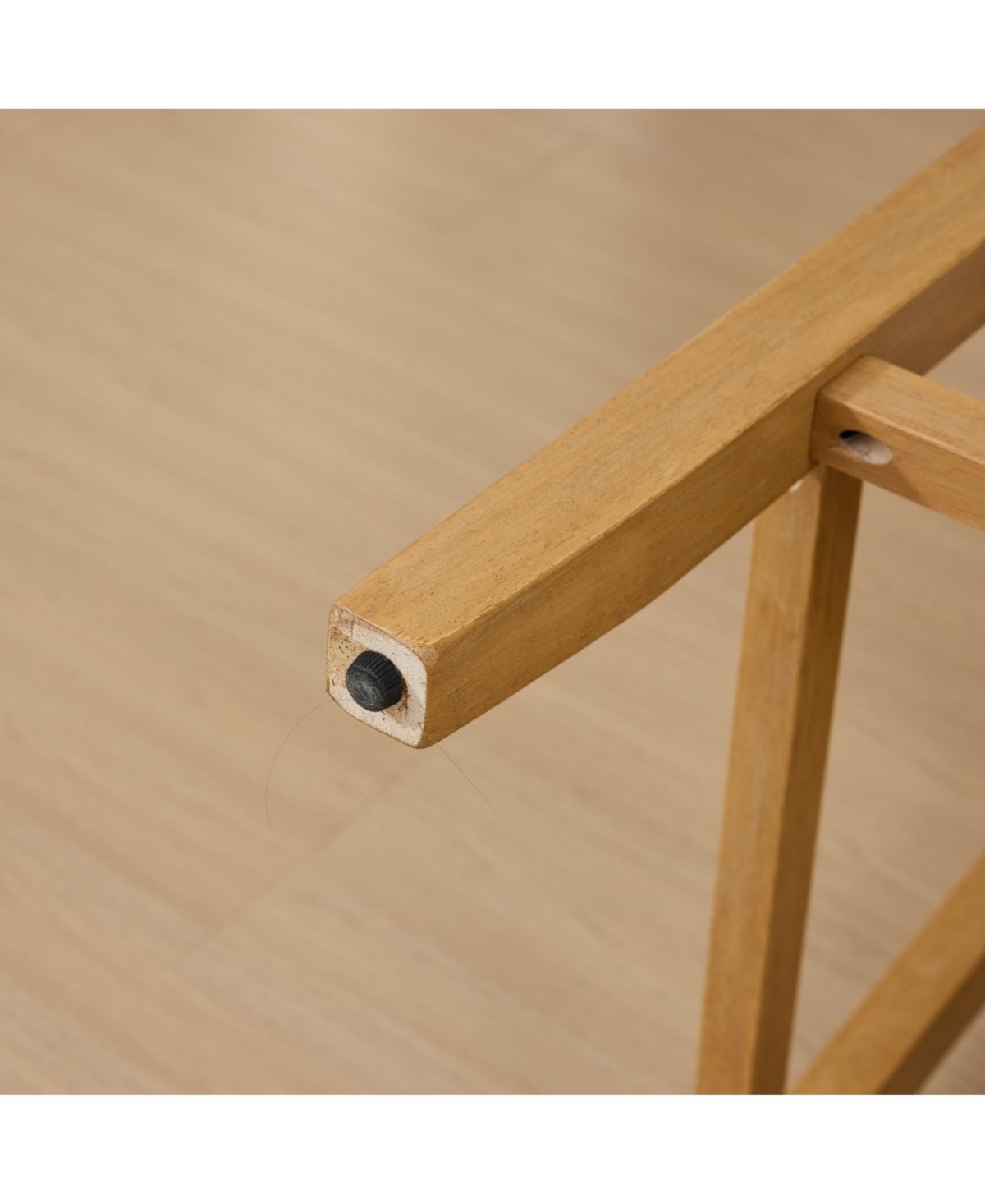 Streamdale Solid Wood Rattan-Inspired Bar Stool with Linen Cushion