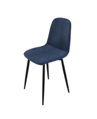Streamdale Modern Blue Knit Dining Chairs with Iron Legs (Set of 4)