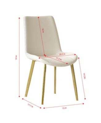 Streamdale Dining Chairs Set of 4, Modern PU Leather Metal Dining Chairs - White