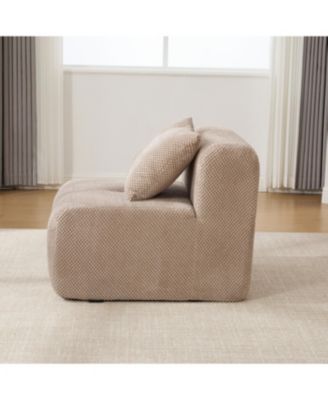 Streamdale 31" Modular Cloud Armless Chair with Ottoman Set, Taupe