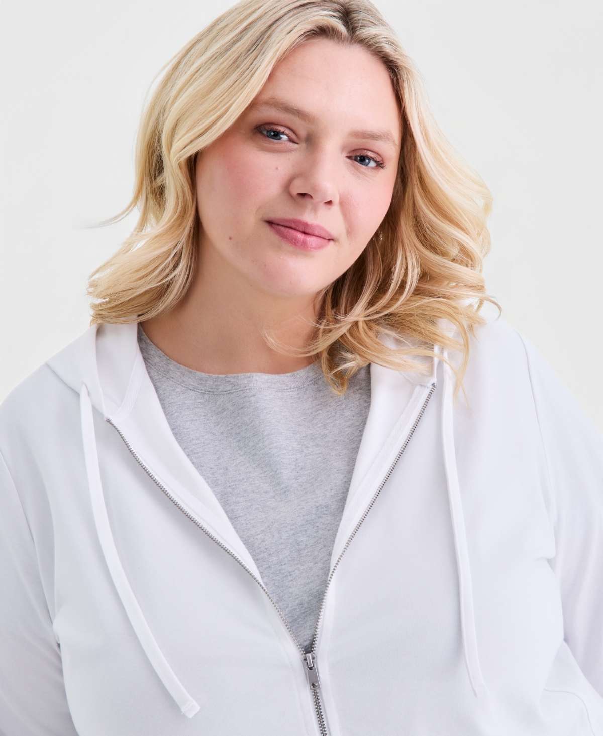 Style & Co Plus Zip-Up Hooded Sweatshirt, Exclusively at Macy's
