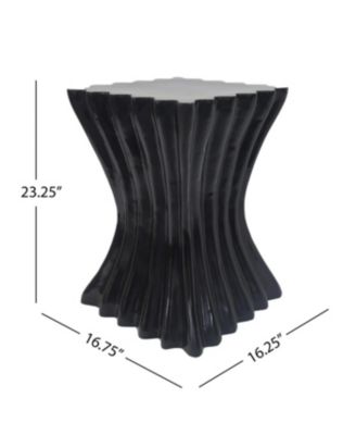 Streamdale Outdoor Side Table, Wave Design End Table, Black
