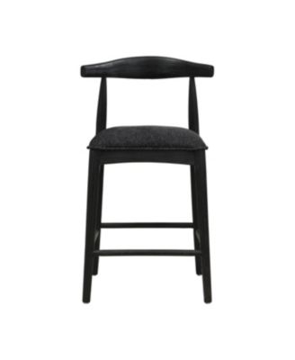 Stylish Upholstered Counter Stool with Curved Backrest