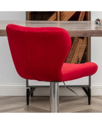 Streamdale Upholstered Adjustable Swivel Barstools in Red, Set of 2