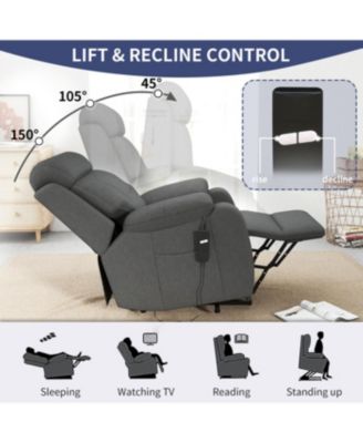 Power Lift Recliner for Elderly, Small Spaces, Remote Control, Dark Gray