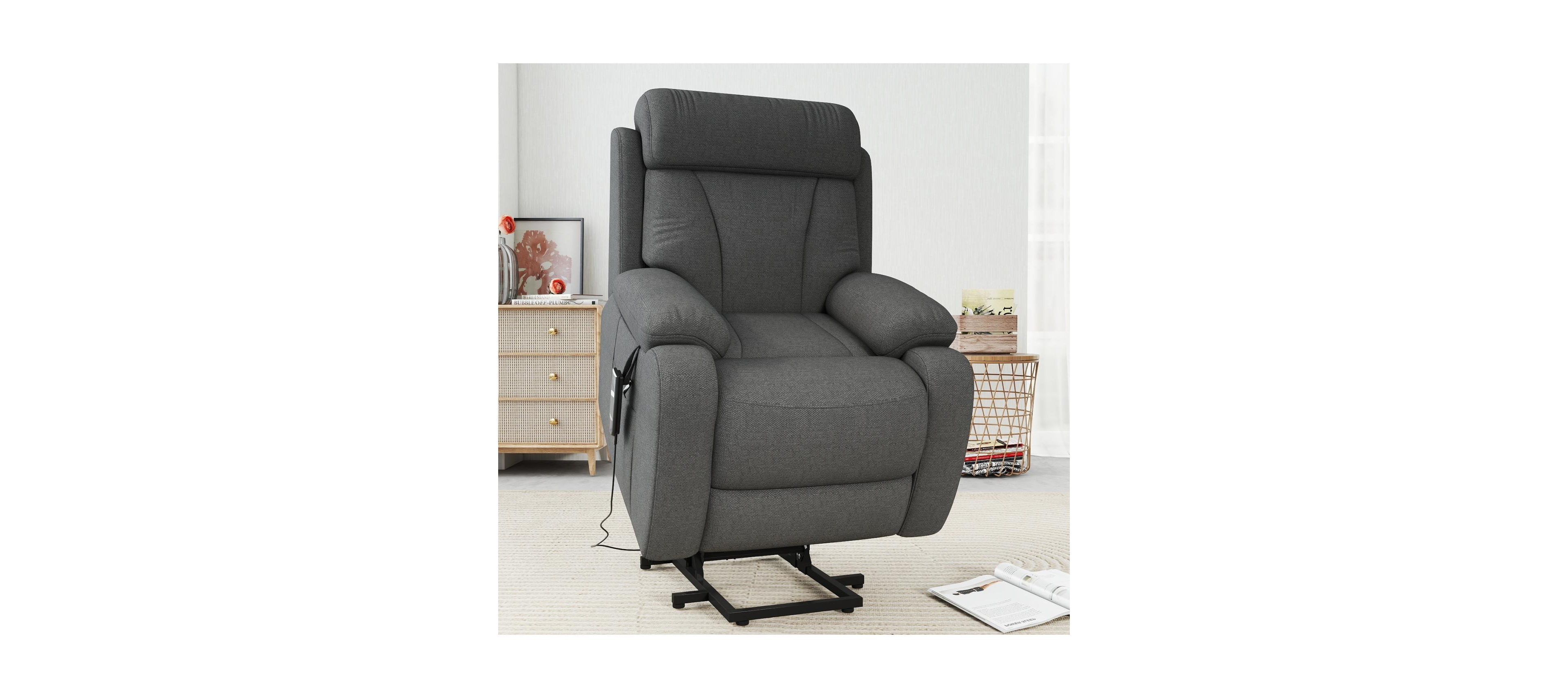 Streamdale Furniture Power Lift Recliner for Elderly, Small Spaces, Remote Control, Dark Gray