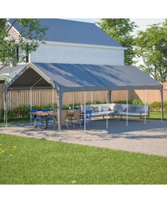 Streamdale 13x26 FT Heavy Duty Carport Canopy w/ Roll-Up Doors, Removable Walls &amp; Windows