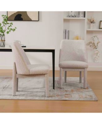 Modern Minimalist Chenille Dining Chair Set (Set of 2) - Beige