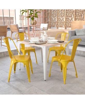 Commercial Grade 4 Pack Metal Indoor-Outdoor Stackable Chair