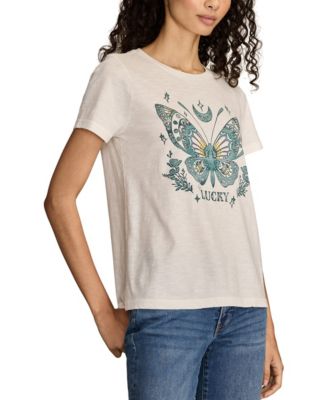 Women's Tattoo Butterfly Crewneck T-Shirt