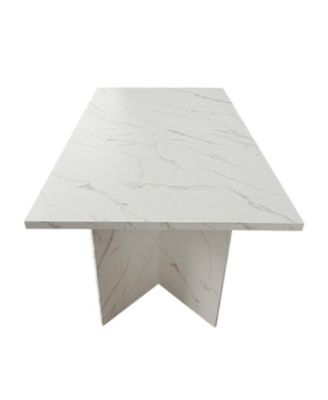 Streamdale Extendable Faux Marble Dining Table (Seats 6-10