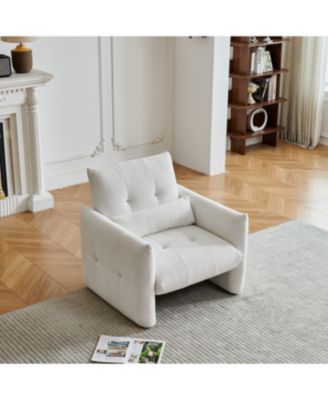 Streamdale Modern Tufted Accent Chair with Velvet Upholstery and Lumbar Pillow