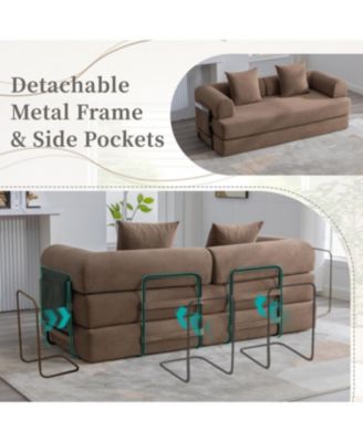 Streamdale Foldable & Compressible Sofa with Metal Frame for Small Spaces
