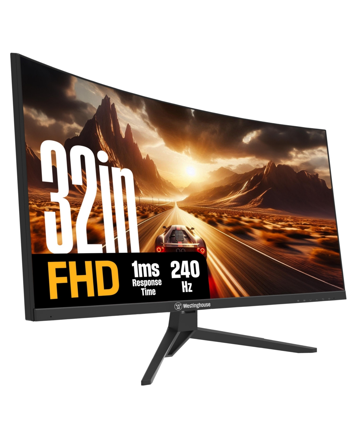 Westinghouse 32" Curved Full Hd Gaming Monitor, 165Hz, Amd FreeSync, Low Motion Blur, 1500R, 1080p, Dp & 2x Hdmi, Built-in Speakers