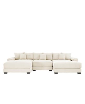 Streamdale Oversized Cloud Modular Sectional Couch, Premium Corduroy, Cream