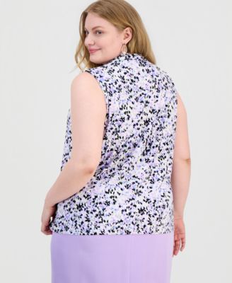 Plus Size Knot-Front Sleeveless Top