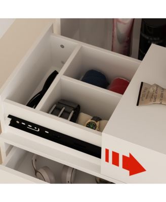 LED Dressing Table with full body mirror | Sliding cover hidden compartment+three drawer large capacity | Versatile in bedroom/dressing room