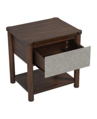 Streamdale Wood Nightstand, Modern Bedside Table with Drawer (Set of 2