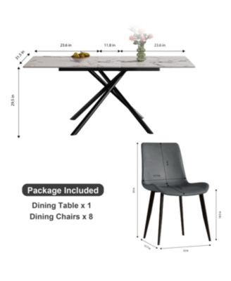 35" Round Black Glass Mid-Century Modern Dining Table