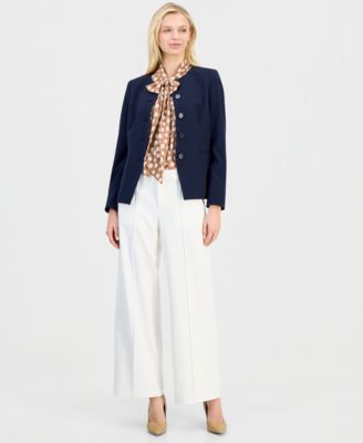 Petite Collarless Blazer