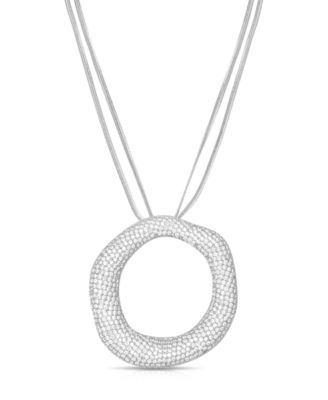 Open Circle Pave Necklace