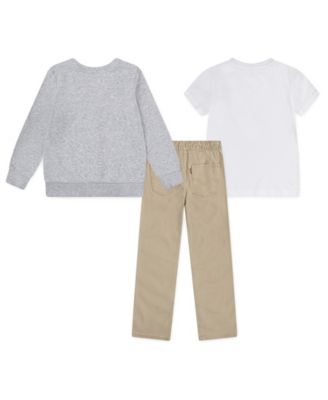 Boys' 4-7 Long-Sleeve Cardigan, T-Shirt and Pants, 3-Piece Set