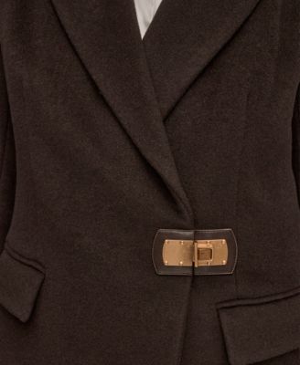 Women's Buttoned Notch Collared Coat