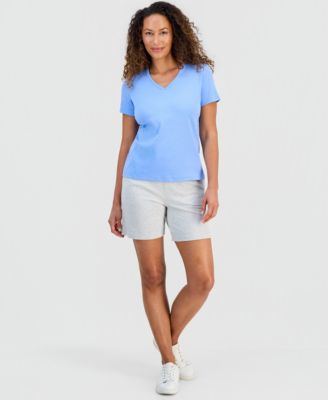 Petite Cotton V-Neck Top