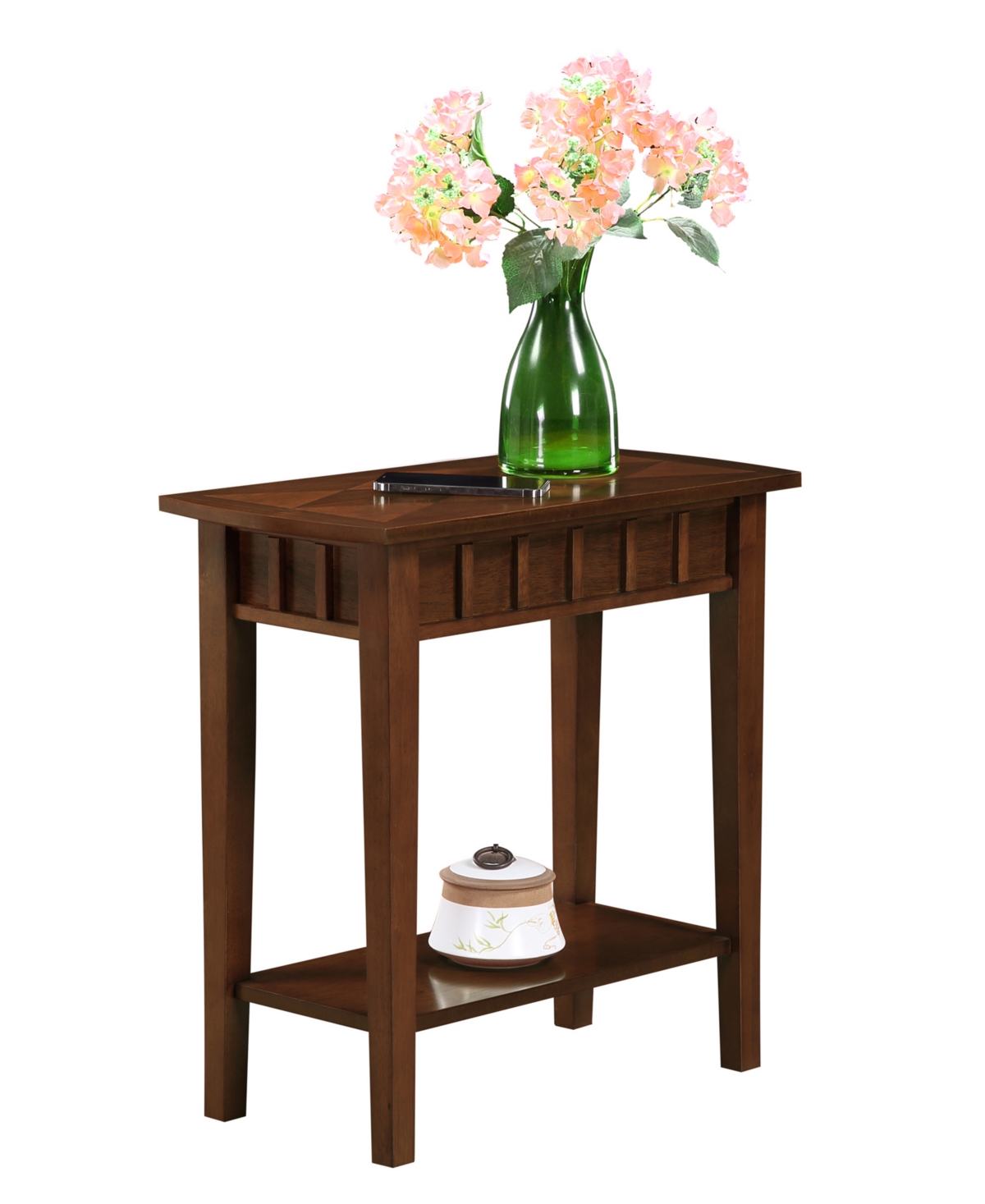 Convenience Concepts 24" Dennis Rubberwood End Table In Brown