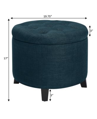 17" Plywood Round Storage Ottoman