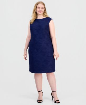 Plus Size Wave Rib Sheath Dress