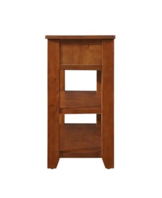 48" Solid Pine Wood Console Table with 3 Drawers & 2 Shelves (Brown)