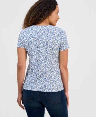 Women's Short-Sleeve Henley Top, Macy's Exclusive