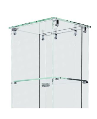  Premium 5-Tier Glass Display Case with 5 LED Modes, Single Door Bookshelf