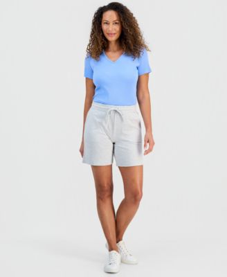 Petite Mid-Rise Drawstring Shorts