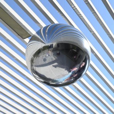 20" Big Shiny Inflatable Mirror Ball Giant Reusable PVC Balloon for Large Disco Party Wedding Event Stage Decoration Silver