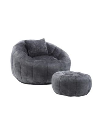 Modern Bean Bag Chair with Ottoman for Adults