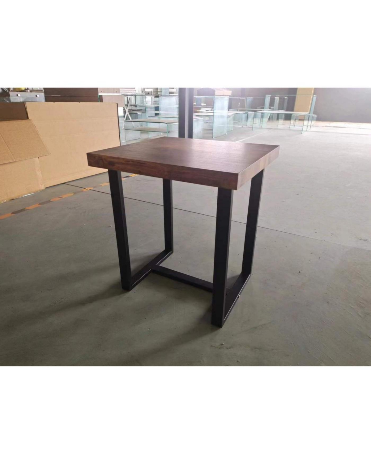 Streamdale Furniture Walnut Night Stand, Mdf SideTable, Small Tea Table, Sofa Table with Metal Leg