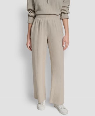 Women's High-Rise Gauze Straight-Leg Pants