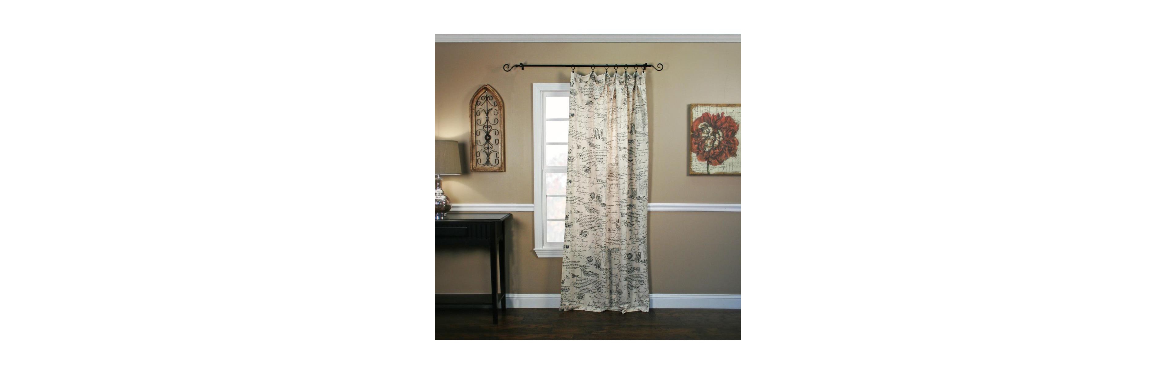 Ellis Curtain Script 100 Percent Fabric Perfect Decorative Classic Print Rod Pocket Panel Window Curtain