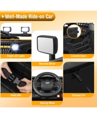 12V Kids Ride on Truck Car with Parental Remote and Music Player-Black