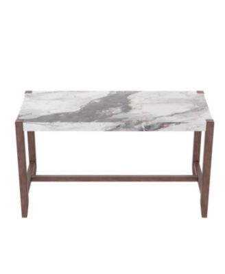 5-Piece Counter Height Dining Set for 4, Faux Marble Bar Table & 4 Upholstered Chairs