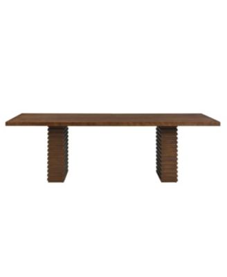 Walnut Finish Industrial Dining Table Seats 6-10
