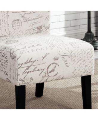  Capa English Letter Print Fabric Armless Contemporary Chair