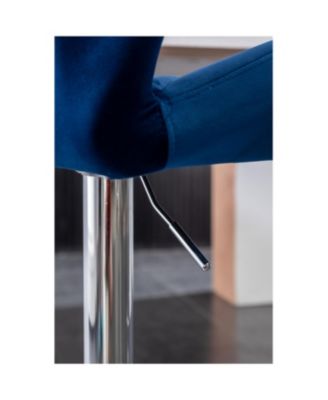 Breni Velvet Diamond Tufted Swivel Adjustable Height Barstool