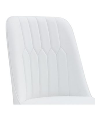  4 Modern PU Leather Dining Chairs with Silver Metal Legs