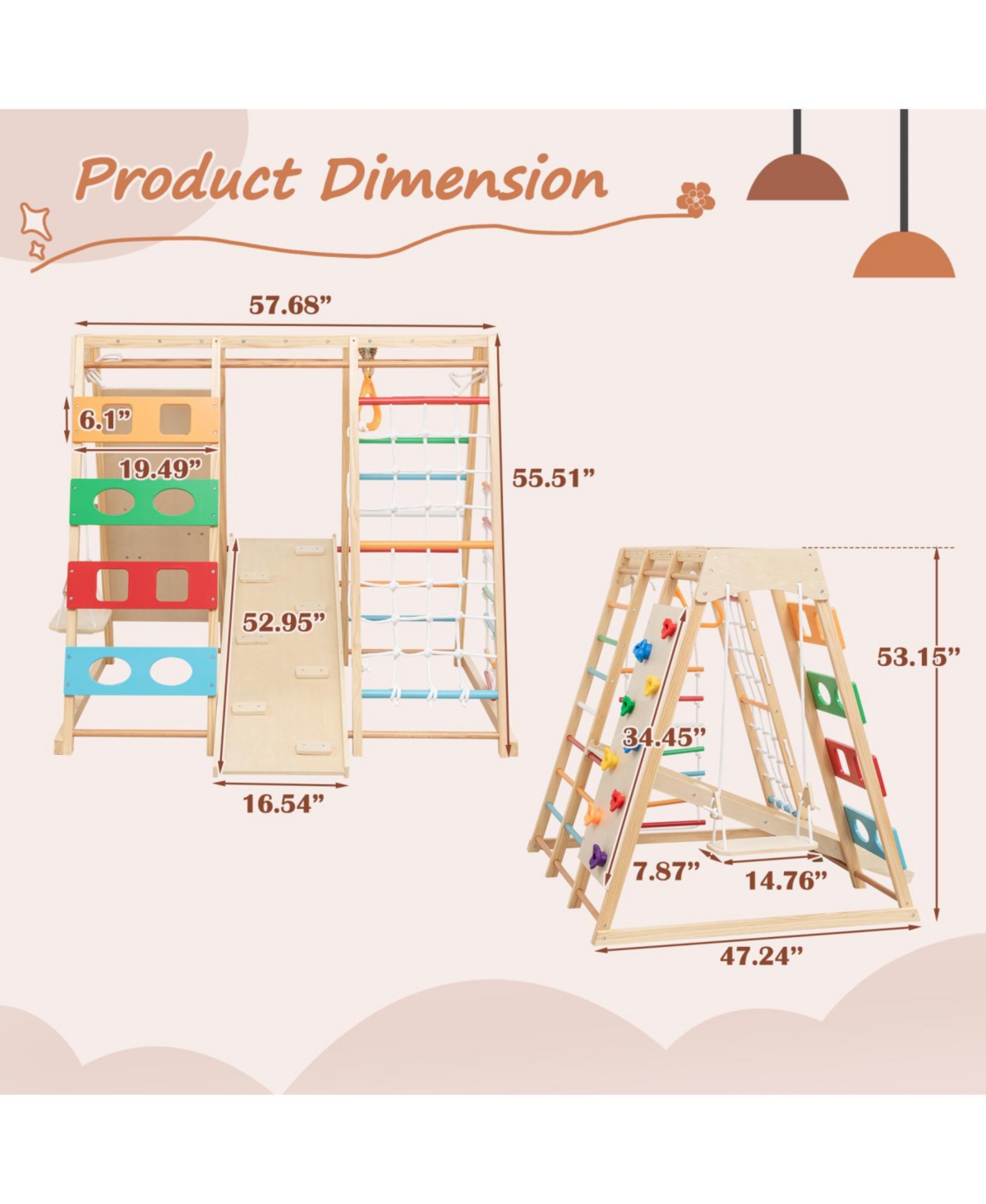 Streamdale Furniture 2-in-1 Slide & Climb Set: 9-in-1 Outdoor Playset for Motor Skills & Fun
