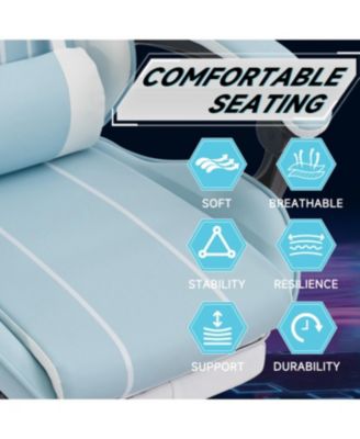  Gaming chair, Ergonomic computer chair with footrest and lumbar backrest