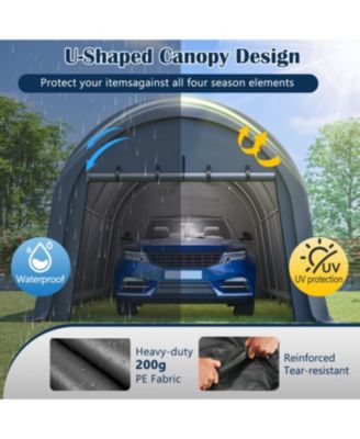 Heavy-Duty 12x20 FT Carport Canopy, Commercial-Grade Steel Frame Garage Shed